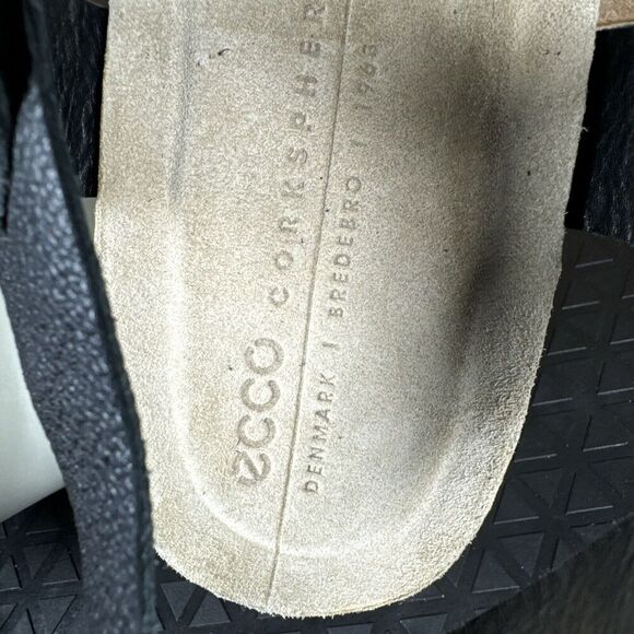 ECCO Womens Size US 10-10.5 Flowt Wedge Corksphere Sandals Black - Picture 7 of 10